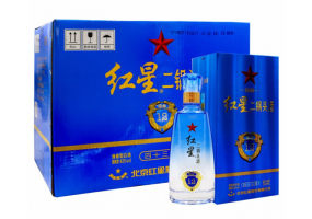 红星 白酒 二锅头 蓝盒12 清香型 43度 500ml*6瓶 整箱装