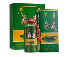 贵州 荷花酒酱香型白酒礼盒装纯粮食原浆高粱酒53度 单瓶
